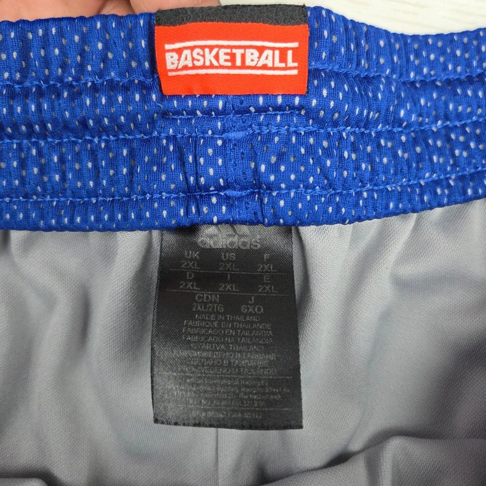 Adidas Basketball‎ Mesh Shorts Mens 2XL Royal Blue S92097 Striped Athletic Gym